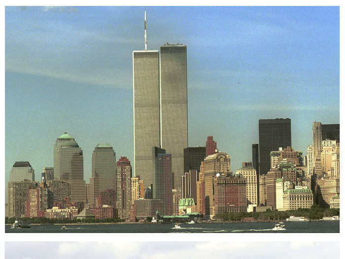 You can see the stark difference between this August 30, 2001 photo and a photo taken from the spot 16 days after the attacks. It would take several months for rescuers to go through the rubble.