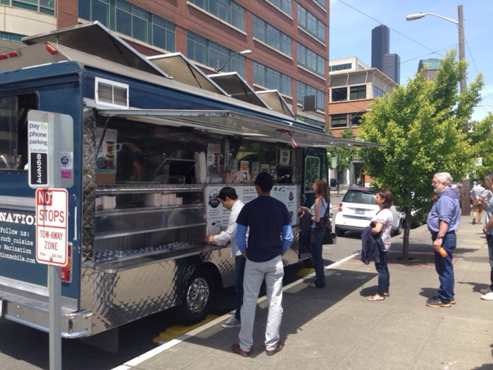 Altig also occasionally turns to an Amazon staple: food trucks. A 50-strong fleet of food trucks descends on South Lake Union every day, according to an Amazon spokesperson.