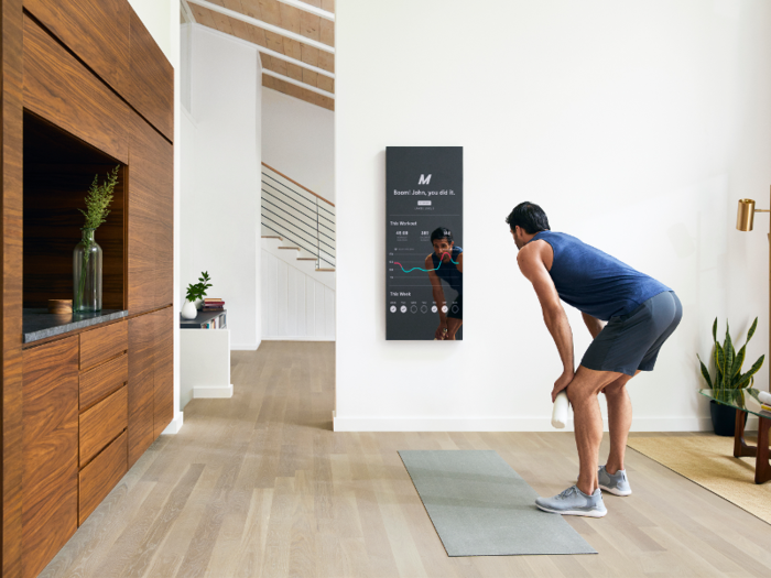 The Mirror is embedded with speakers and cameras and comes with a complimentary Bluetooth heart rate monitor to help you maintain your target heart rate.