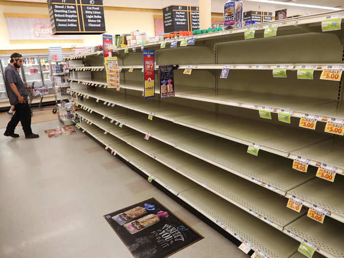 The rush to prepare with basic supplies left stores