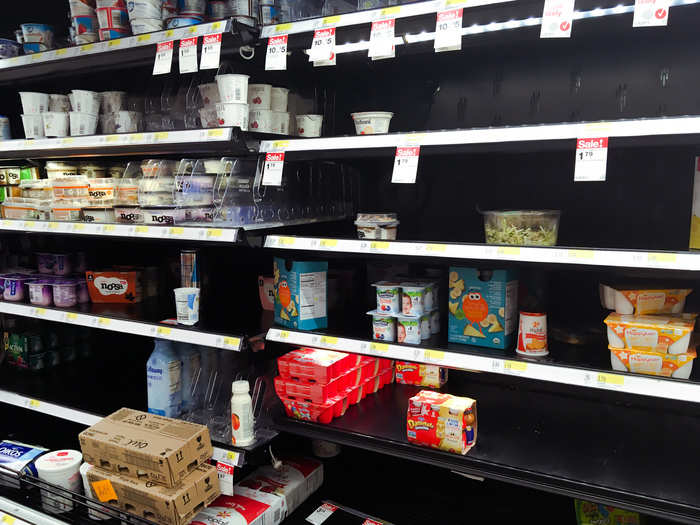 There were a lot more empty shelves at Target than at Walmart ...