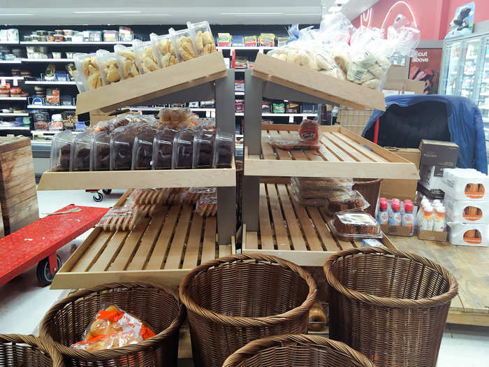 Like at Walmart, there was a section with breads and baked goods, but there was less to choose from, and the products were slightly more expensive.