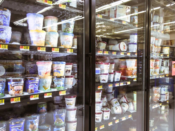 There was an entire aisle of ice cream. A pint from brands like Ben & Jerry