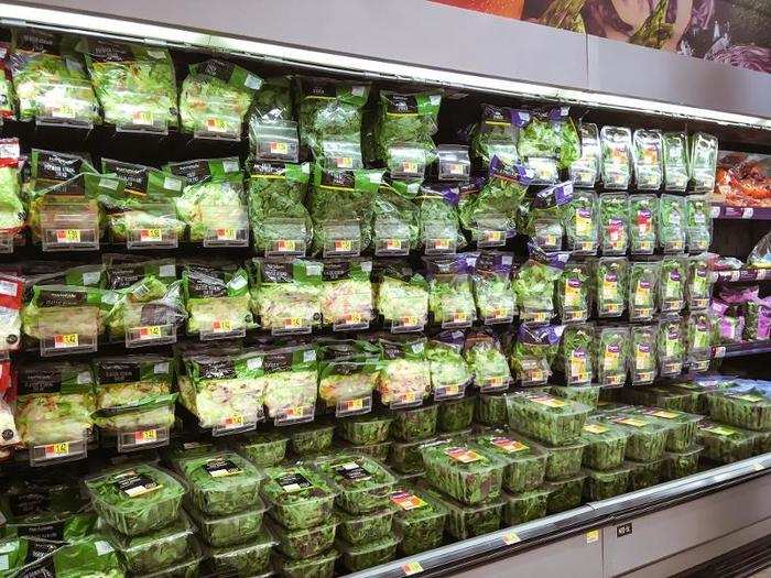 There was an entire aisle of different salads ...