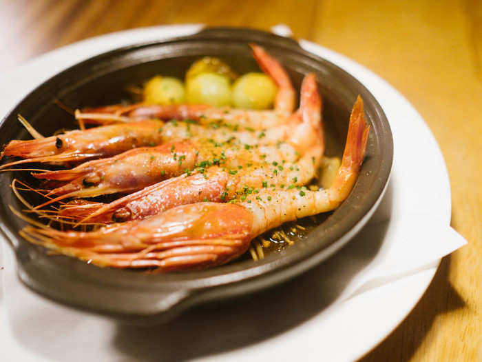 One of the local dishes was this Gambas al Ajillo "Nobu Style," a classic Spanish dish ($50)  which used shrimp from nearby Formentera. It was a simple, garlicky dish that shined with the local, fresh seafood.