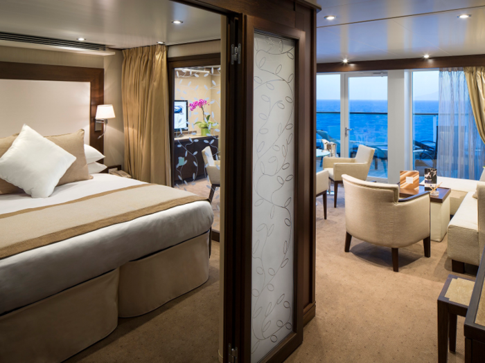 For guests looking to relax between the international stops, the ship boasts a 11,400-square-foot spa that