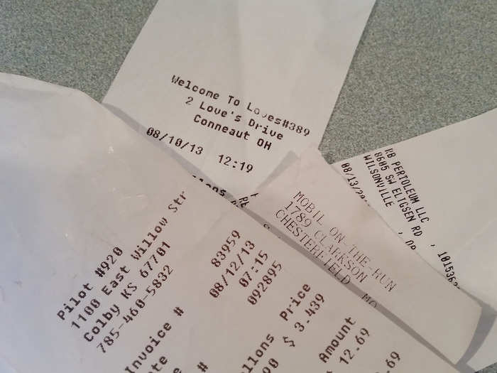 5. Old receipts