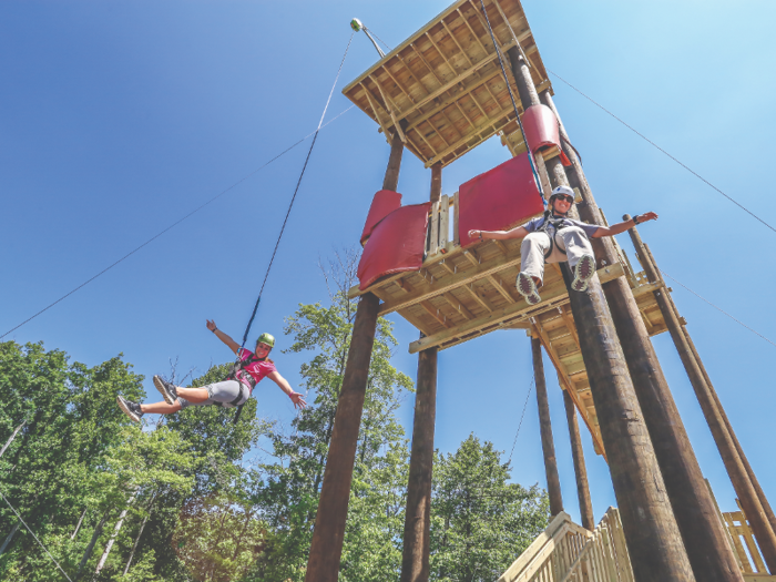 For those seeking adventure instead of relaxation, there is the Adventure Center, where guests can strap into a harness and free fall from a 50-foot tower, if they are so inclined.