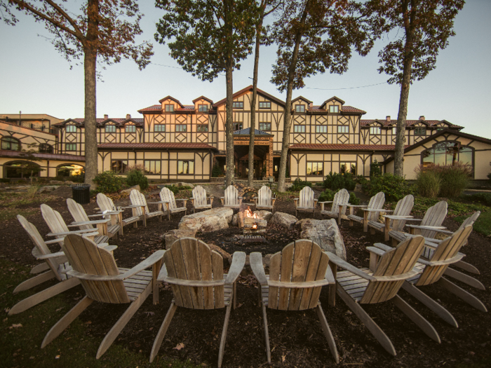 Lodge guests can also enjoy an outdoor fire pit.