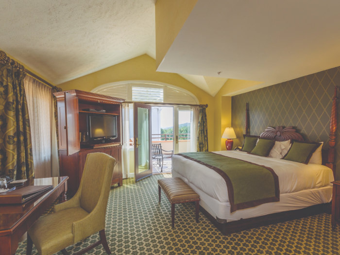 A king room in the Lodge starts at about $489 a night, while a king suite costs at least $634.