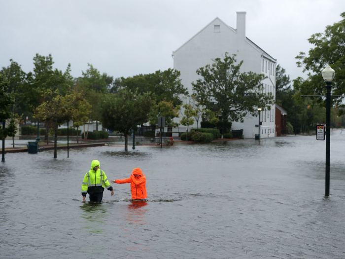 Floods around the city have come up to people