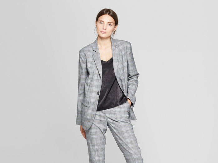 A plaid blazer perfect for dressing up or down