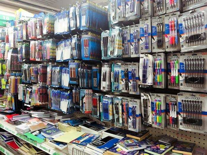 The store carried a lot of products that were similar to what we found at Five Below, like school supplies and backpacks.