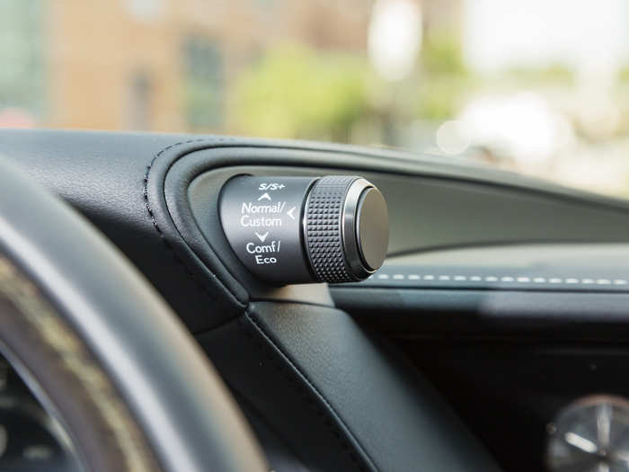 Next to the instrument cluster is the drive mode selector whose look and placement is taken directly from the LFA supercar. I preferred eco or comfort for highway cruising and sport for city driving.