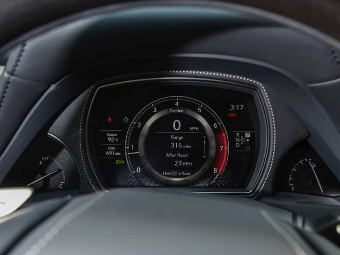 Beyond that is a configurable digital instrument cluster that draws inspiration from the enchanting LC coupe.