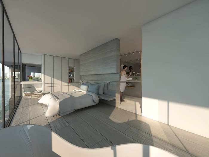 The residences provide 360-degree views of the water.