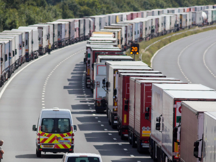 There would be huge queues as British trucks are barred from entering Europe