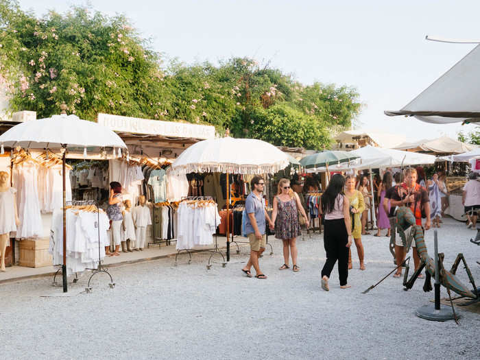 You can also go back in time. Nearby is Las Dalias, or the hippy market. On Saturdays, locals set up stalls and sell their wares to the Ibizans, Spaniards, and tourists who show up to check out the scene.