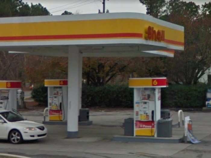 A Shell gas station in Wilmington, North Carolina, before...