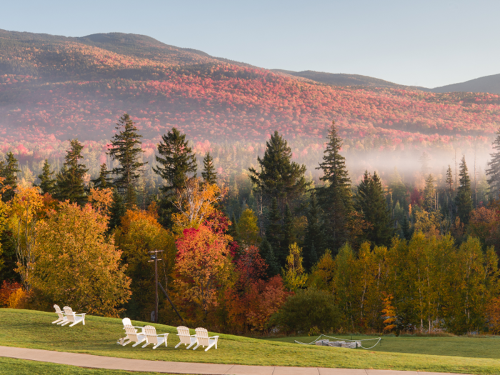 The colorful fall foliage is a quintessential New England view.