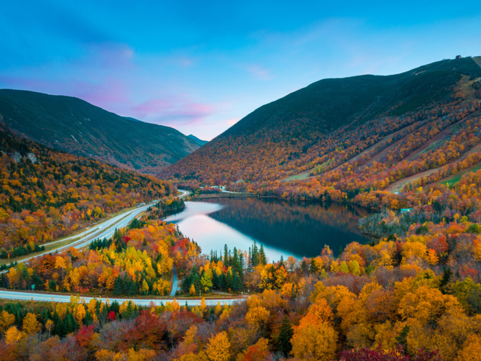 White Mountain National Forest is a landscape of mountain lakes and streams, hardwood forests, and alpine peaks.