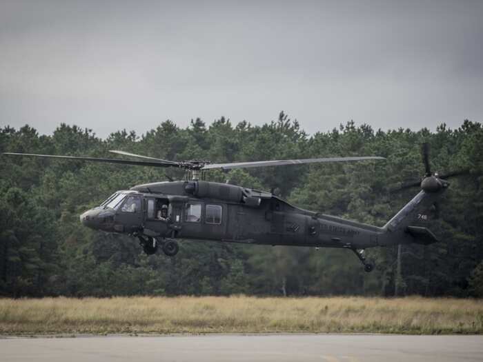 Military air assets were deployed to assist with Hurricane Florence search and rescue operations. Deployed aircraft included over one hundred fixed-wing and rotary aircraft.