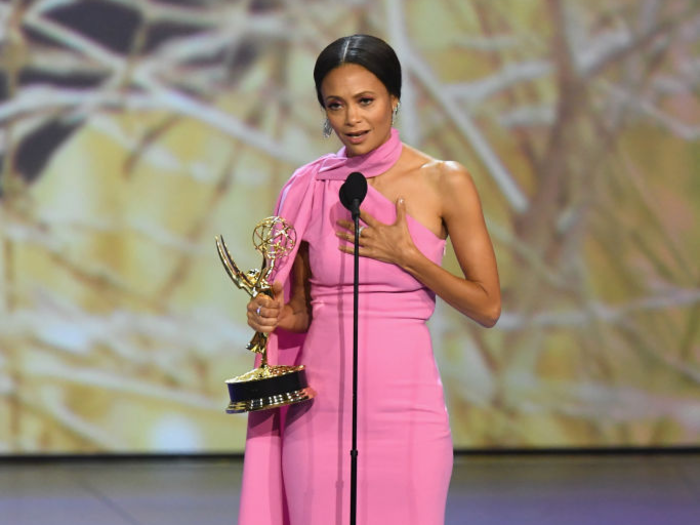 In her acceptance speech, a shocked Thandie Newton called God a woman.