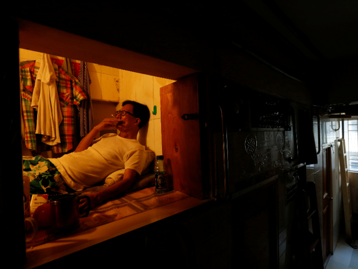 Hong Kong as a whole is in the midst of a housing crisis that forces tens of thousands of people to pay at least $180 a month to live in tiny "coffin homes."