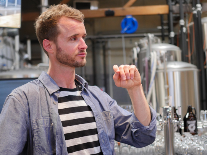 A chemical engineer by training, Spears said he chose to host the tasting at a brewery because these types of facilities — with their sleek silver brewer