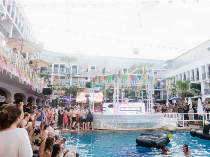 Ibiza is also known for having wild pool parties during the day. I attended a Sunday pool party at Ibiza Rocks Hotel. By 5 p.m., the crowd was lit.