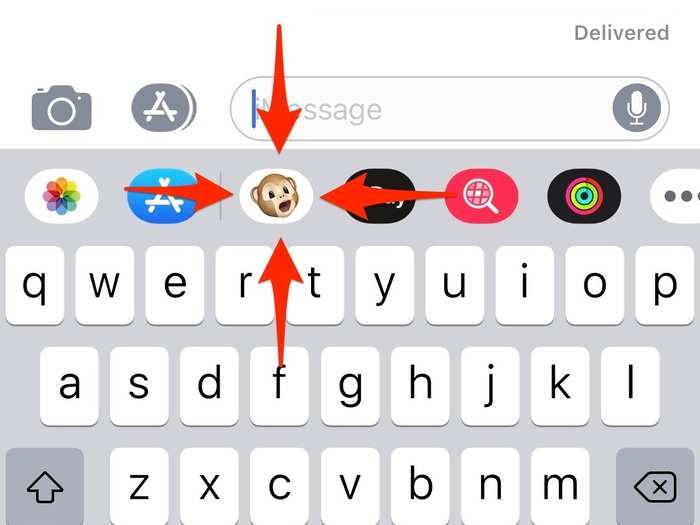 To find Memoji, fire up Messages. The Animoji and Memoji app is inside the app strip at the top of the keyboard.