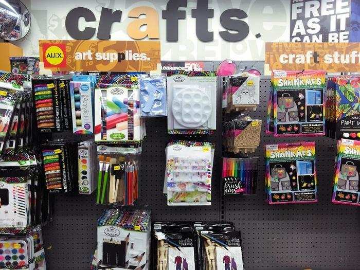 ...and craft supplies. While it had a lot more toys, games, and arts and crafts supplies, it didn