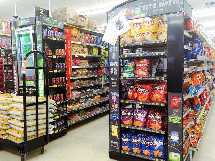 The aisles nearest to the entrance were filled with chips and candy anywhere from $1 to $5.