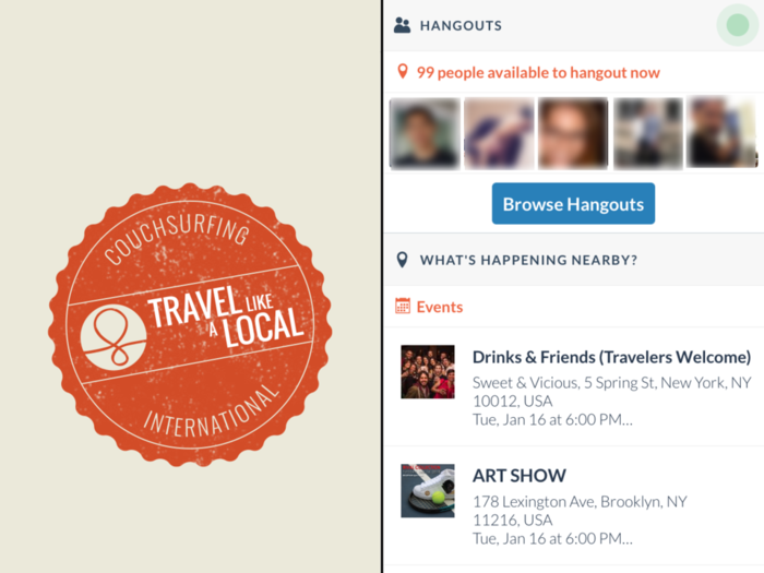 21. CouchSurfing — Free