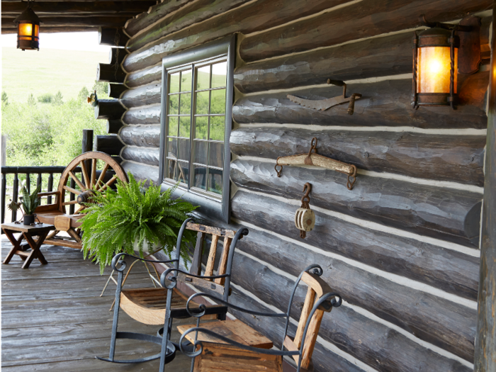 The views of the expansive property can be taken in from the main porch.