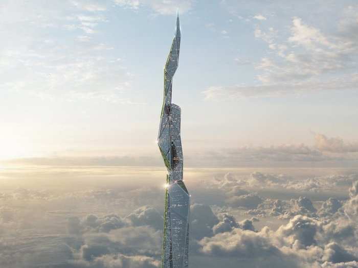 One skyscraper design calls for a building coated in self-cleaning material that eats smog.