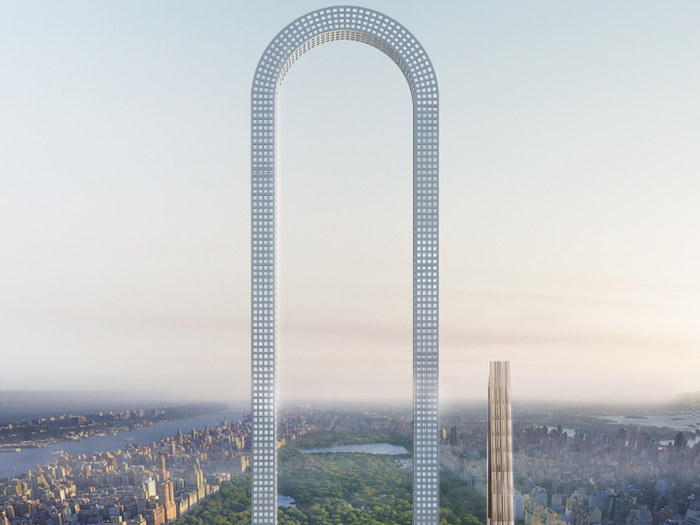 A Greek architect has created a design for a super-skinny, U-shaped tower in New York.