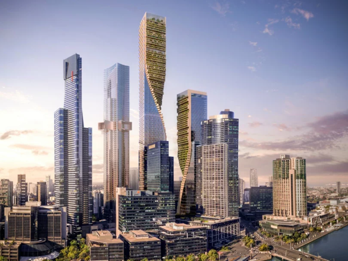 A proposal in Melbourne includes vertical gardens across two towers.