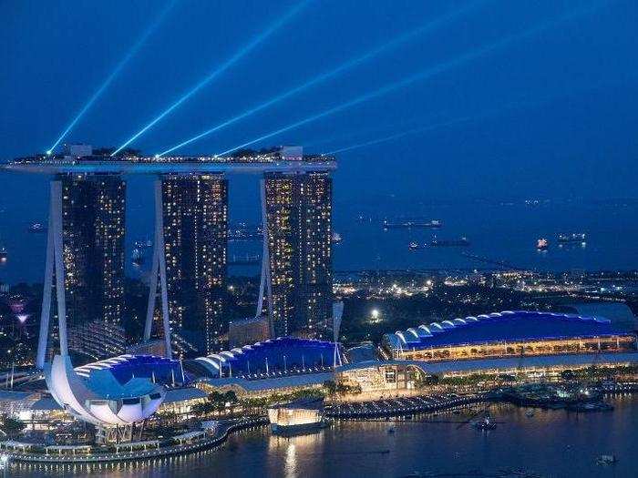 The Marina Bay Sands hotel in Singapore boasts the world