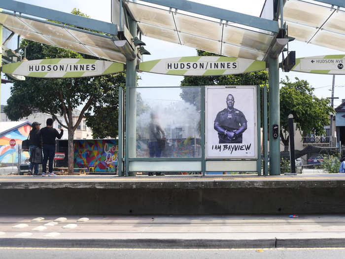 A photo series installed at transit shelters along the T-Third Street line featuring portraits of Bayview residents sparked controversy recently because it included the portrait of a white man who