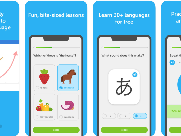 Duolingo helps you learn a new language.