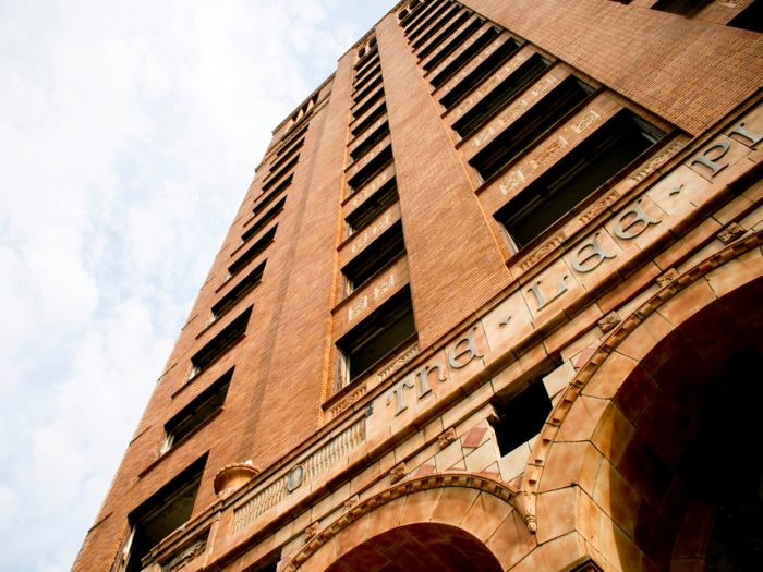 The Lee Plaza in Detroit was built in 1927 as a luxury apartment hotel featuring amenities that included a concierge and room service. The art-deco hotel faced many financial and legal problems over the years, especially during the Great Depression.