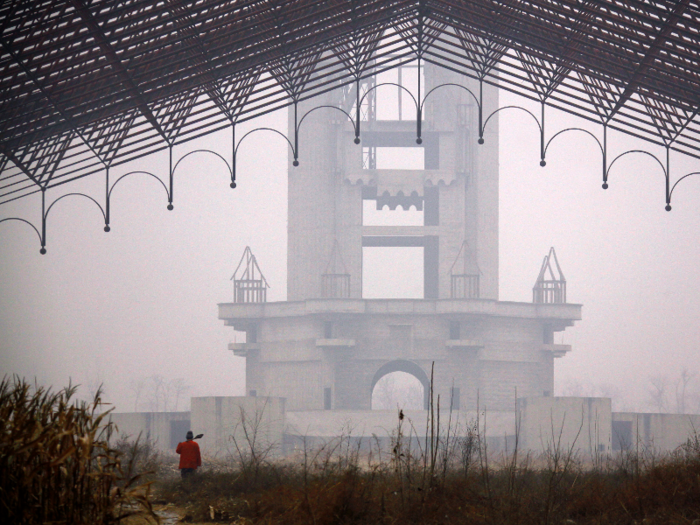 Today, the incomplete, Disney-esque castle is one of the few structures still remaining, now visited only by farmers who use the land to grow crops.