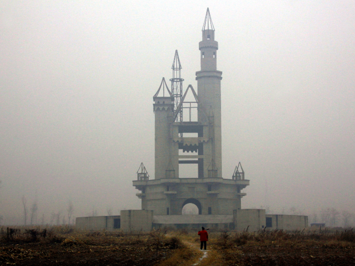 "Wonderland" is an abandoned 120-acre amusement park 20 miles outside of Beijing that was never finished. Financial issues brought construction to a halt in 1998. In 2008, construction briefly resume, only to then stop again.