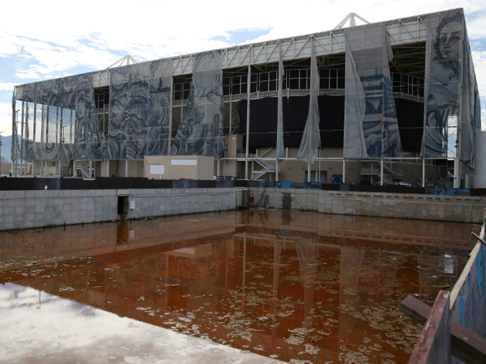 The Aquatics Stadium built for the 2016 Olympic Games in Rio de Janeiro, Brazil, now sits in disrepair.