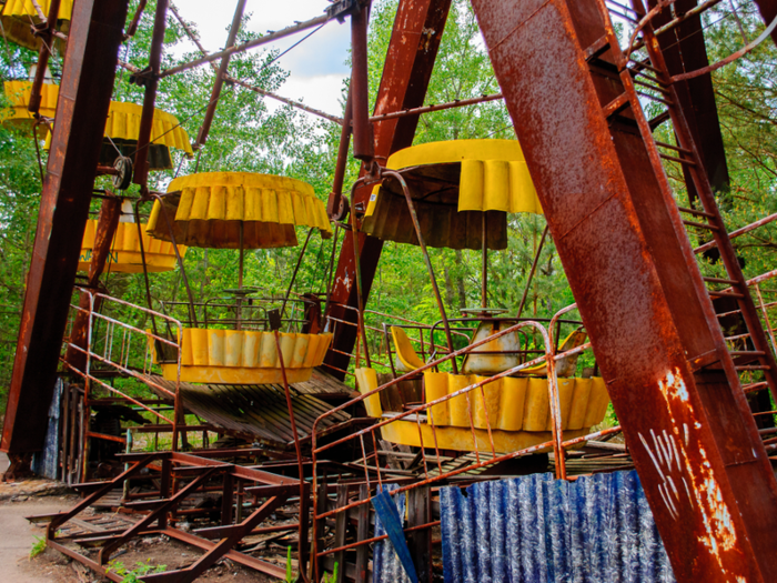  There are still varying levels of radiation present in the park, with the area under the Ferris wheel having the highest levels. 