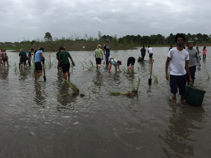 In Clear Lake City, which is about 20 miles outside of downtown Houston, the water authority is turning a former golf course into detention ponds that can reduce flooding.