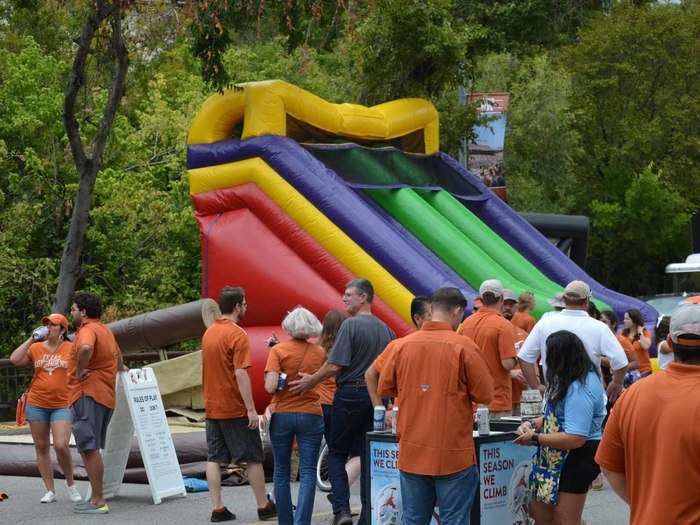 You are not going to find inflatable slides at most tailgates.