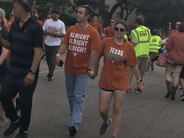 This was a popular shirt at the game.