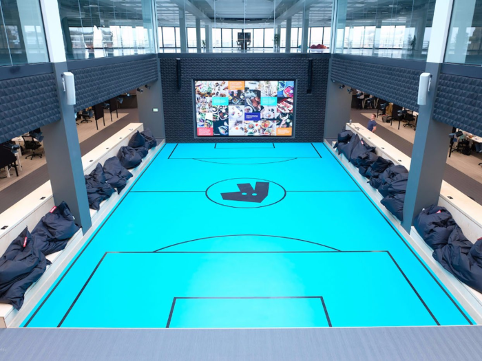 July 2017: Deliveroo moves into a shiny new London headquarters, with an on-site gym, roof top and "centre court" meeting space.